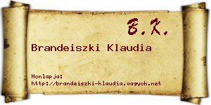Brandeiszki Klaudia névjegykártya